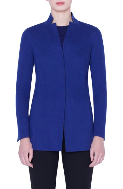 Shop Akris Reversible Bicolor Cashmere Blend Jersey Jacket In Enzian