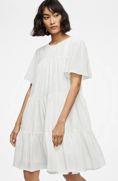 Shop Anine Bing Tabitha Tiered Dress In White