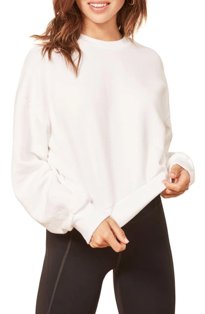 Shop Reformation Hunter Sweatshirt In Vintage White