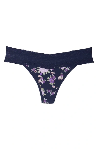 Shop Natori Bliss Perfection Thong In Romantic Floral Print