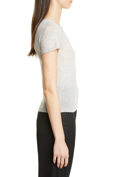 Shop Vince Short Sleeve Wool & Cashmere Blend Sweater In Heather Grey