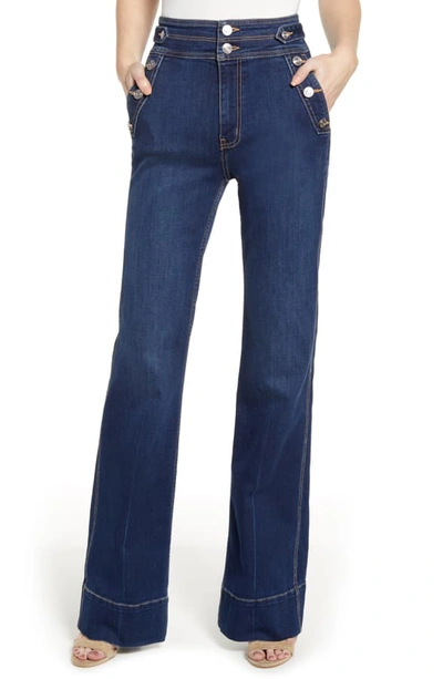 Shop Current Elliott The Maritime Bootcut Jeans In Riptide