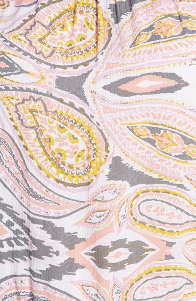 Shop Single Thread Crochet Detail Ruffle Hem Top In Peach Amber Jess Paisley