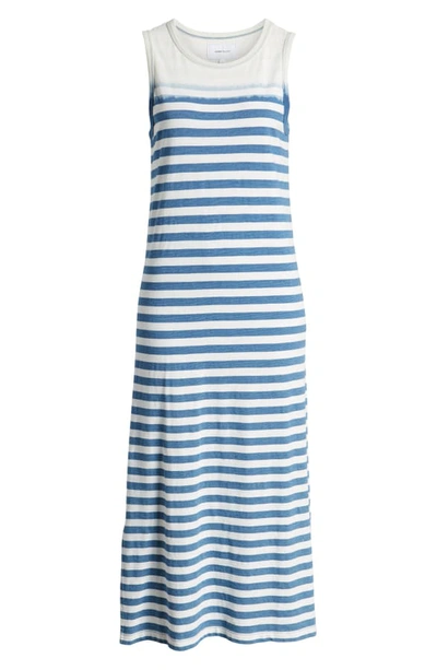 Shop Current Elliott Perfect Muscle Tee Stripe Dress In Blue Stripe Wit