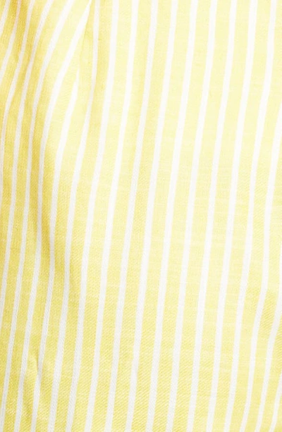 Shop Ted Baker Virua Stripe Cotton & Linen Blend Shorts In Yellow