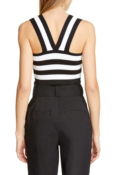 Shop A.l.c Tia Stripe Knit Tank In White / Black