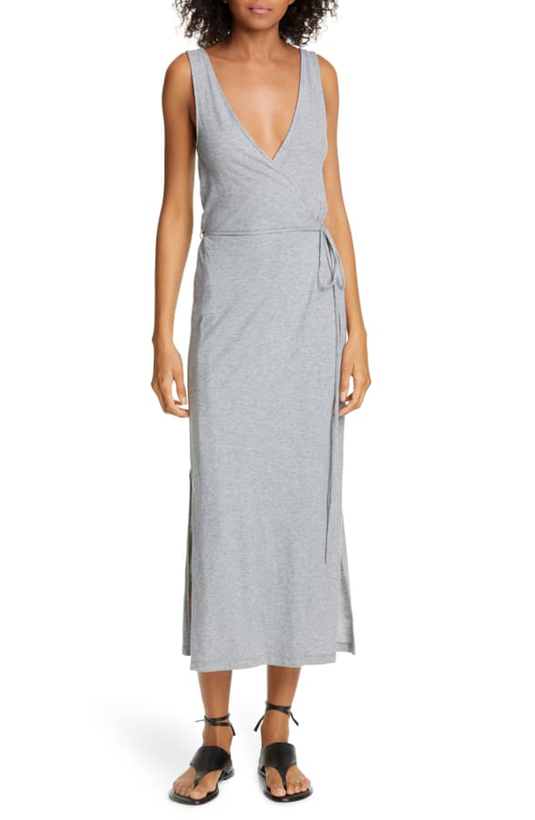 vince sleeveless wrap dress