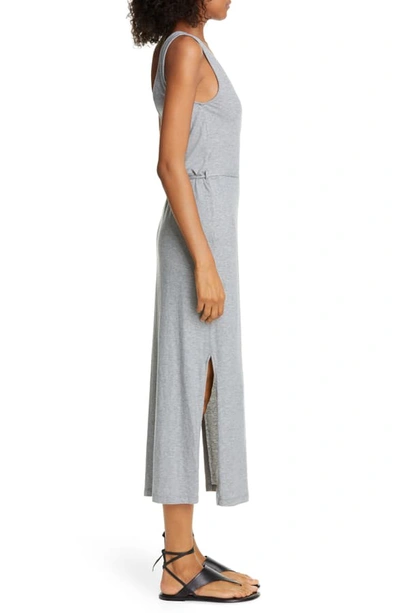 Shop Vince Sleeveless Wrap Midi Dress In Medium Heather Grey
