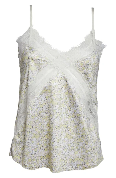 Shop Jason Wu Collection Jason Wu Lace Inset Satin Camisole In Shadow Floral Yellow