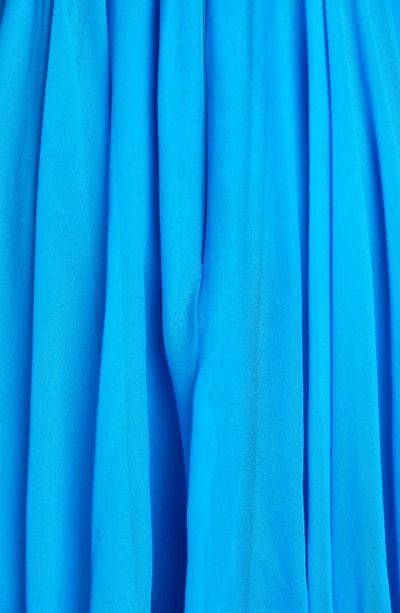 Shop Amur Kiko Tiered Silk Maxi Dress In Cerulean