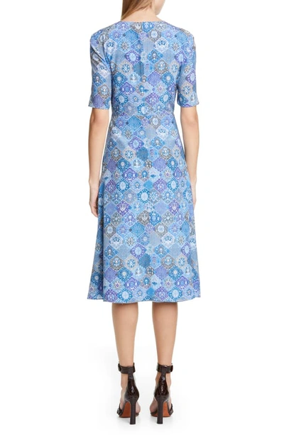 Shop Altuzarra Tile Print A-line Midi Dress In Flax Flower