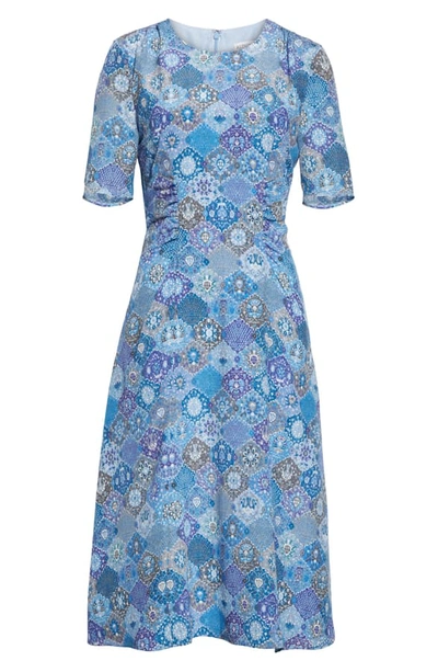 Shop Altuzarra Tile Print A-line Midi Dress In Flax Flower