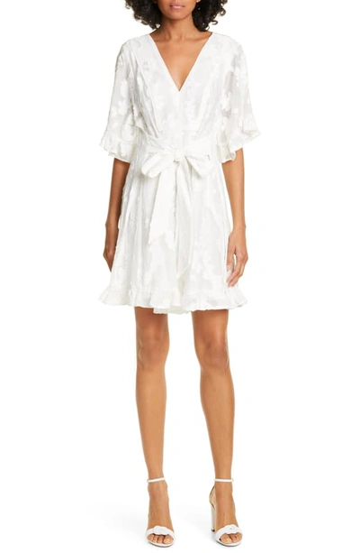 Shop Tanya Taylor Gabriella Tie Waist Minidress In White