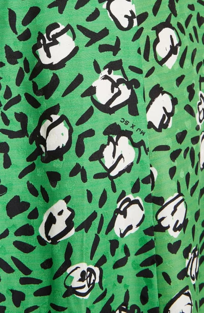 Shop Marc Jacobs The Sofia Loves The 40s Silk Midi Dress In Green Multi