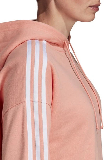 Shop Adidas Originals Crop Hoodie In Dust Pink