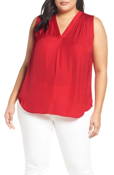 Shop Vince Camuto V-neck Rumple Blouse In Fireside