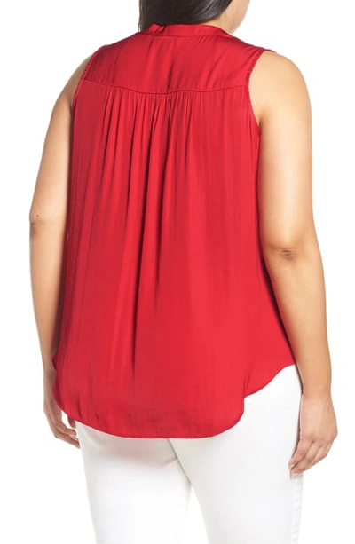 Shop Vince Camuto V-neck Rumple Blouse In Fireside