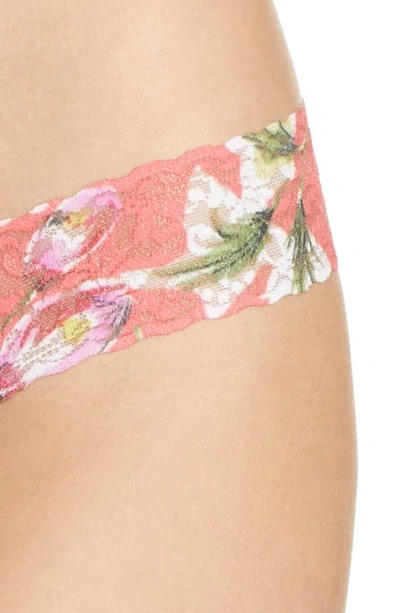 Shop Hanky Panky Coral Floral Low Rise Thong In Multi Color