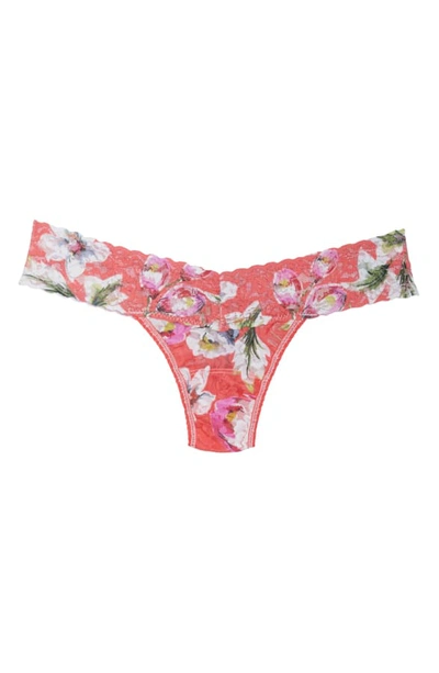 Shop Hanky Panky Coral Floral Low Rise Thong In Multi Color