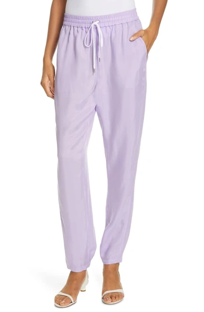 Shop Tibi Drawstring Jogger Pants In Lavender