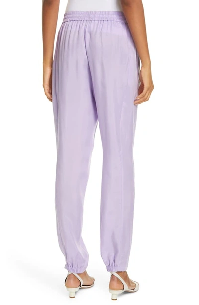 Shop Tibi Drawstring Jogger Pants In Lavender