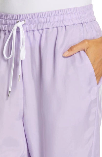 Shop Tibi Drawstring Jogger Pants In Lavender