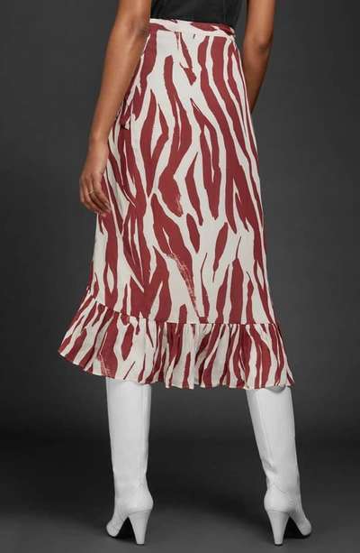 Shop Anine Bing Lucky Wrap Midi Skirt In Zebra