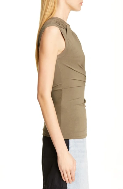 Shop Alexander Wang T Twisted Crepe Jersey Top In Cargo