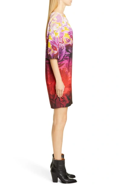 Shop Fuzzi Degrade Floral Shift Minidress In Multicolor