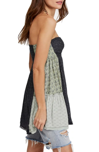 Shop Free People Across The Sea Strapless Tunic In Blue