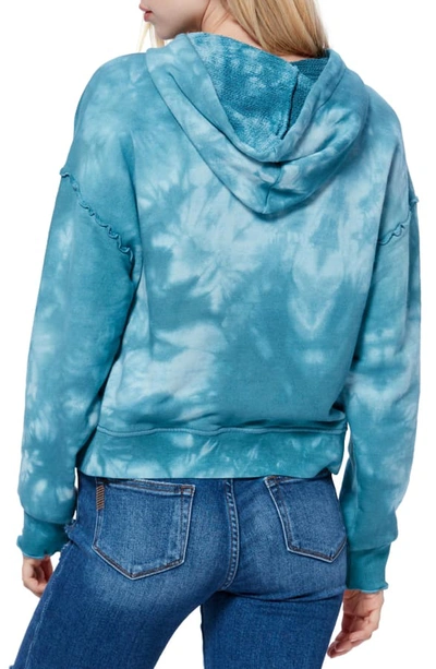 Shop Paige Oakley Tie Dye Hoodie In Mallard Blue/ Winter Sky