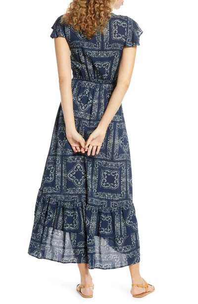 Shop Surf Gypsy Distress Diamond High/low Cover-up Dress In Navy