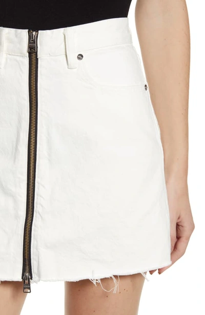 Shop Allsaints Lomo Front & Back Zip Denim Miniskirt In White