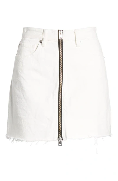 Shop Allsaints Lomo Front & Back Zip Denim Miniskirt In White