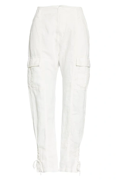 Shop Joie Telutci Tie Cuff Linen Cargo Pants In Porcelain