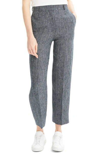 Shop Theory Linen Blend Ankle Pants In Navy Multi