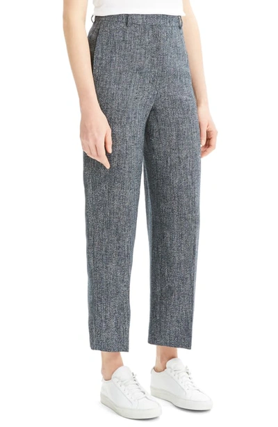 Shop Theory Linen Blend Ankle Pants In Navy Multi