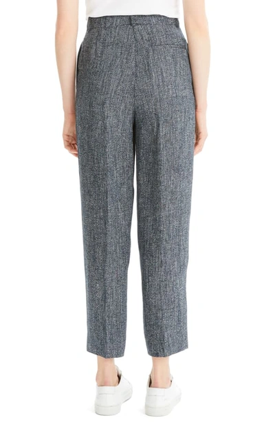 Shop Theory Linen Blend Ankle Pants In Navy Multi