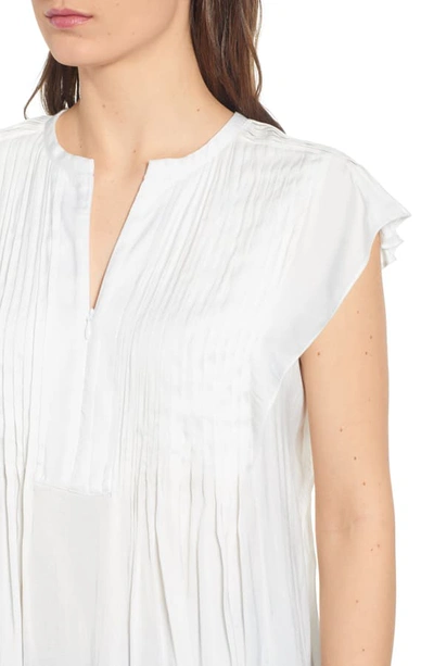 Shop Rebecca Minkoff Deandra Pintuck Flutter Sleeve Top In Ecru