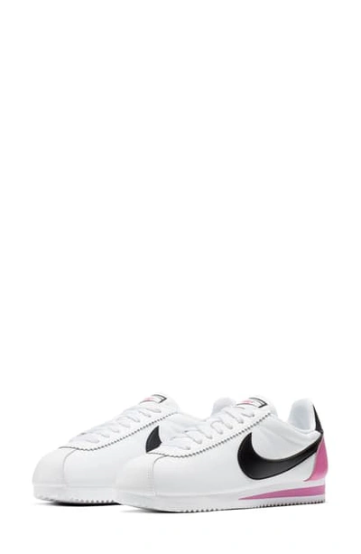 Shop Nike Classic Cortez Premium Sneaker In White/ Black/ China Rose