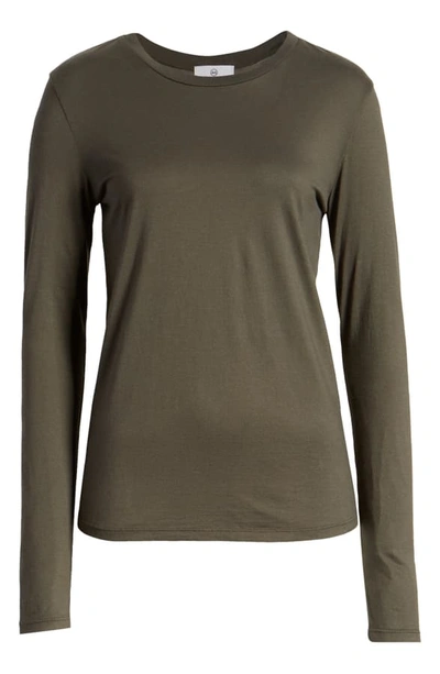Shop Ag Lb Long Sleeve Stretch Cotton Top In Ash Green