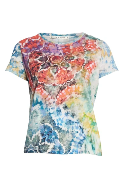 Shop Alice And Olivia Rylyn Tee In Tie Dye Kaleidoscope