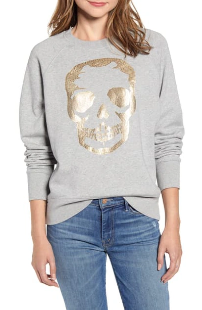 Shop Zadig & Voltaire Metallic Skull Sweatshirt In Gris