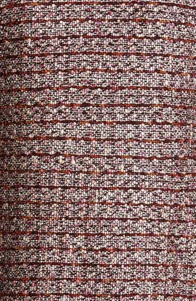 Shop St John Multi Texture Inlay Knit Jacket In Cassis/ Caviar/ Peach Multi