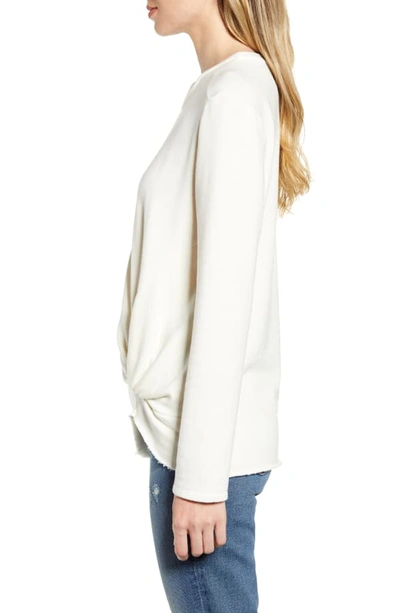 Shop Stateside Twist Front Fleece Sweatshirt In Cream