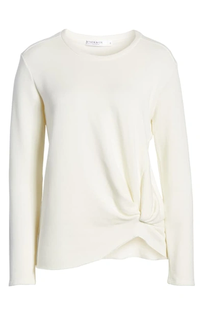 Shop Stateside Twist Front Fleece Sweatshirt In Cream