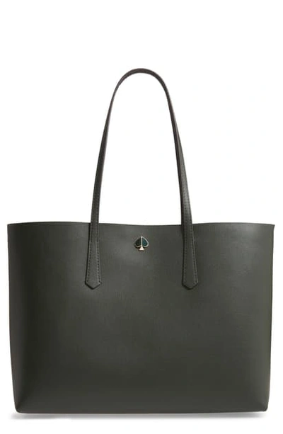 Shop Kate Spade Large Molly Leather Tote In Deep Evergreen