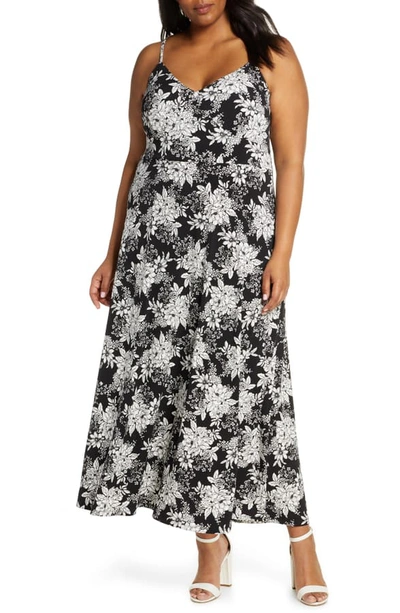 Shop Vince Camuto Boudoir Botanical Maxi Dress In Rich Black