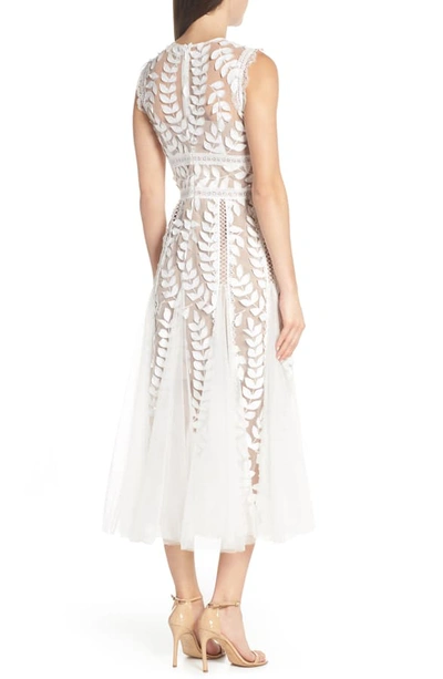 Shop Bronx And Banco Saba Leaf Appliqué Lace Midi Dress In White