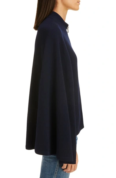 Shop Givenchy Wool & Cashmere Sweater Cape In Night Blue